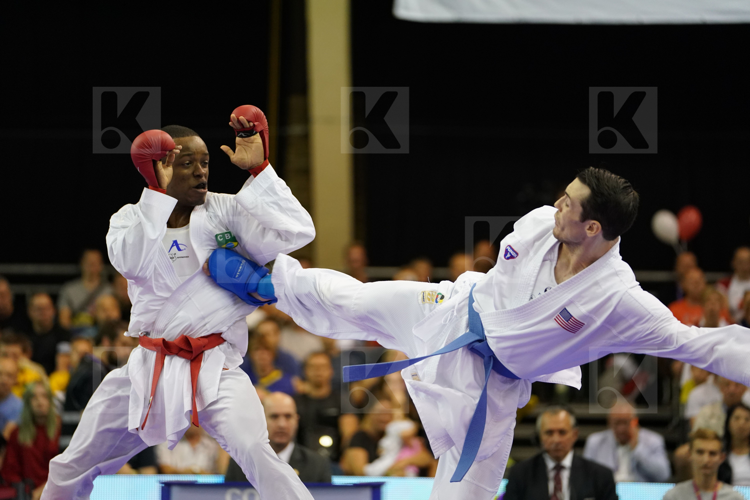 Brazil bronze match Male Kumite -75kg Scott Thomas USA Verissimo Hernanit